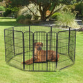 PawHut DIY 8-Panelen Stevige Poedergecoate Metalen Honden- en Huisdierenren