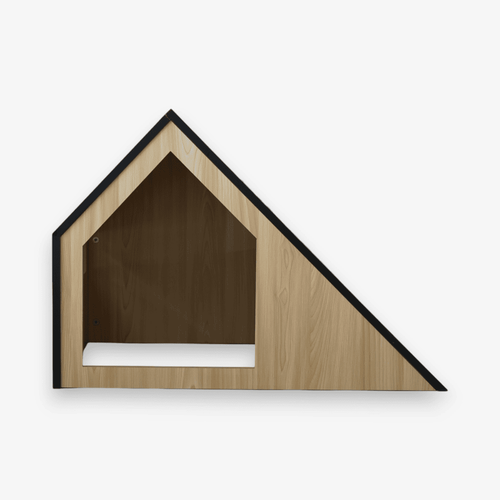 Kattenhuis | hout | katoen | zwart | 75 x 50 x 53 cm - Afbeelding 5
