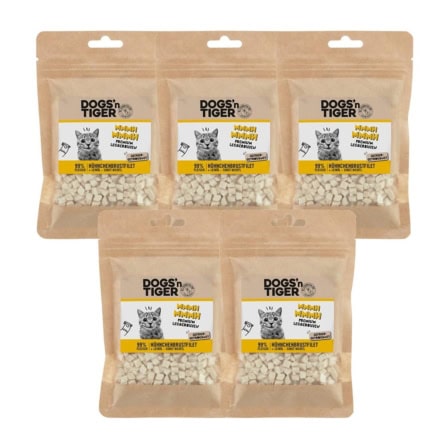 Dogs’n Tiger volwassen katten snacks mmmh mmmh, traktaties, 99% vriezer -gedroogde kipfilet