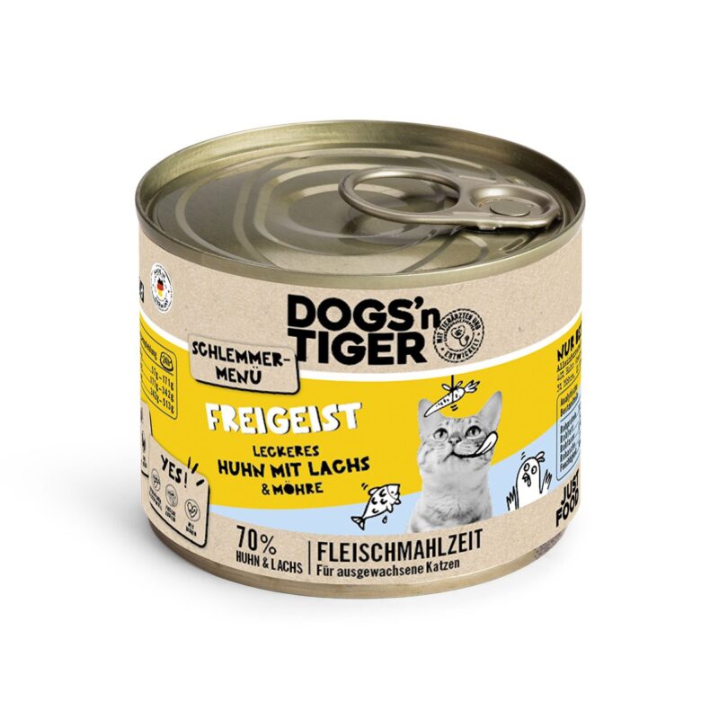 Dogs’n Tiger Adult, kattenvoer, free spirit, kattennatvoer, graanvrij, kip, zalm & wortel