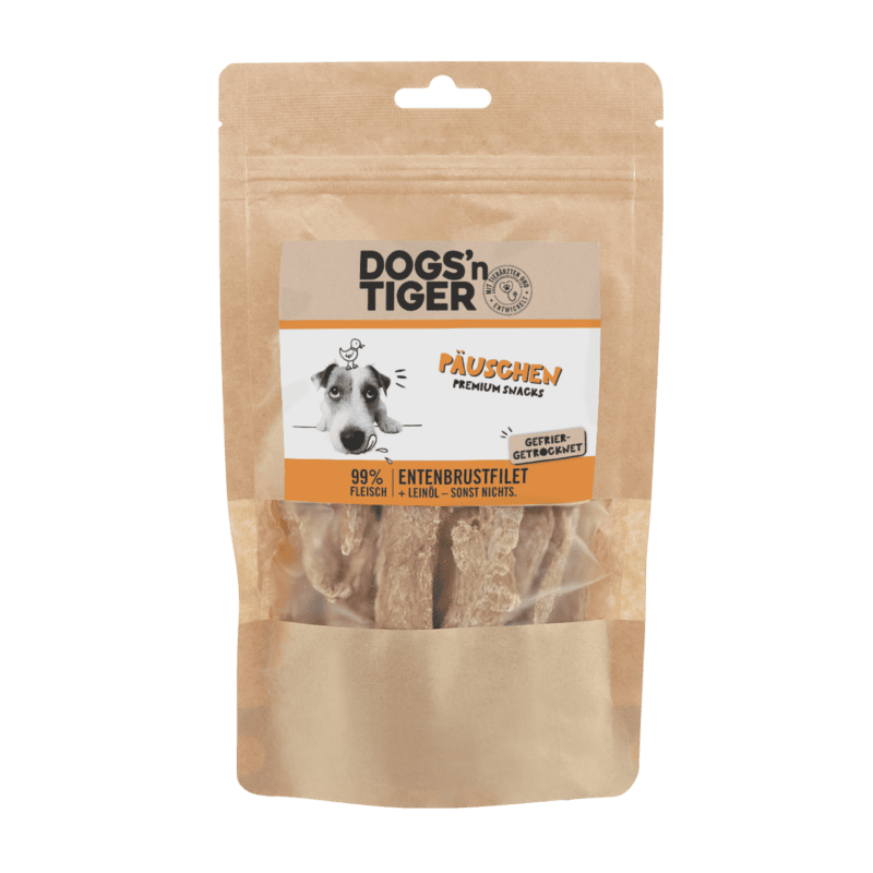 Dogs’n Tiger Adult, hondensnacks, eendensnacks, lekkernijen, 99% gevriesdroogde eendenborstfilet