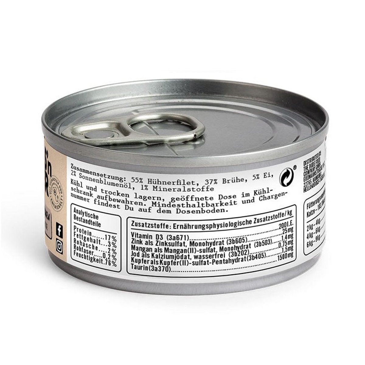 Dogs’n Tiger Adult Premium Kattenvoer, Natvoer, Graanvrij, Daus Egg!, Kip & Ei - Afbeelding 2