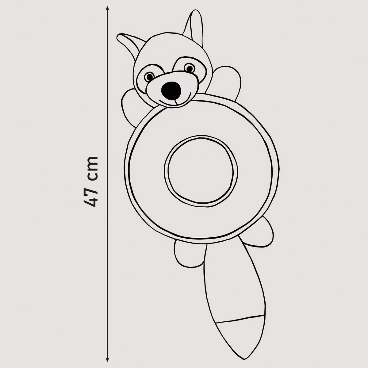ne & no® dog toys raccoon / plush animal + cocketry + squeaker - Afbeelding 4