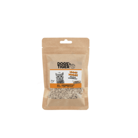 Dogs’n tijger volwassen katten snacks mmmh mmmh, traktaties, 99% vriezer -gedroogde eendenborstfilet