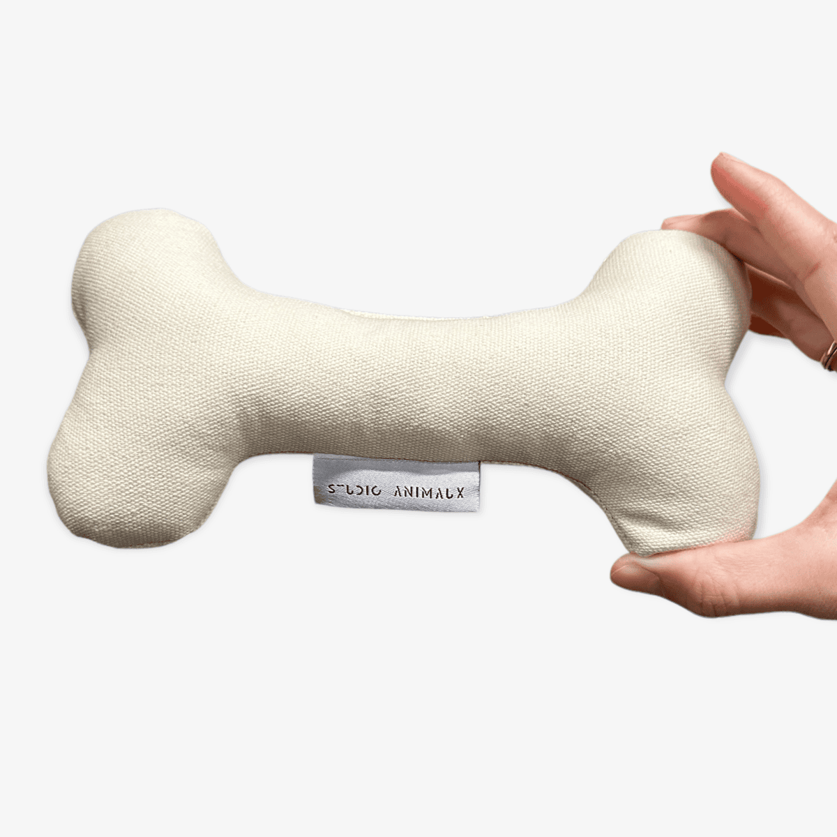 Stijlvol hondenspeeltje in de vorm van een bot | vanille kleur | 20 cm | katoen | hondenknuffel - Afbeelding 3