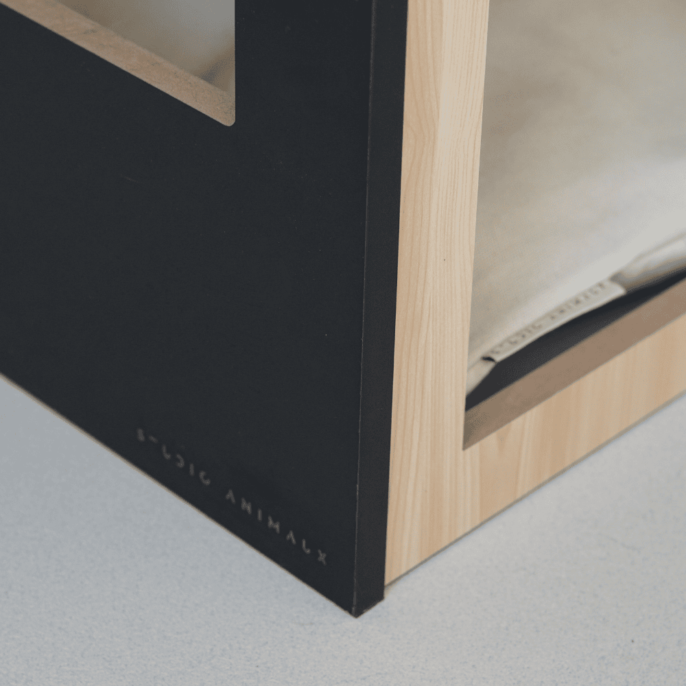 Kattenhuis | hout | katoen | zwart | 75 x 50 x 53 cm - Afbeelding 15