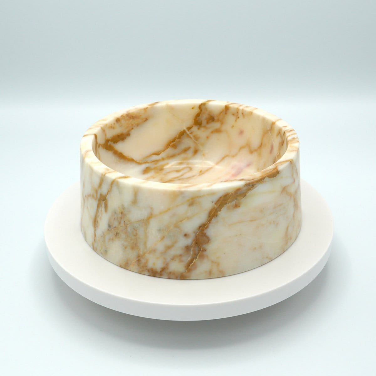 Marmeren eet- en drinkschaal | Calacatta-goud - Afbeelding 3