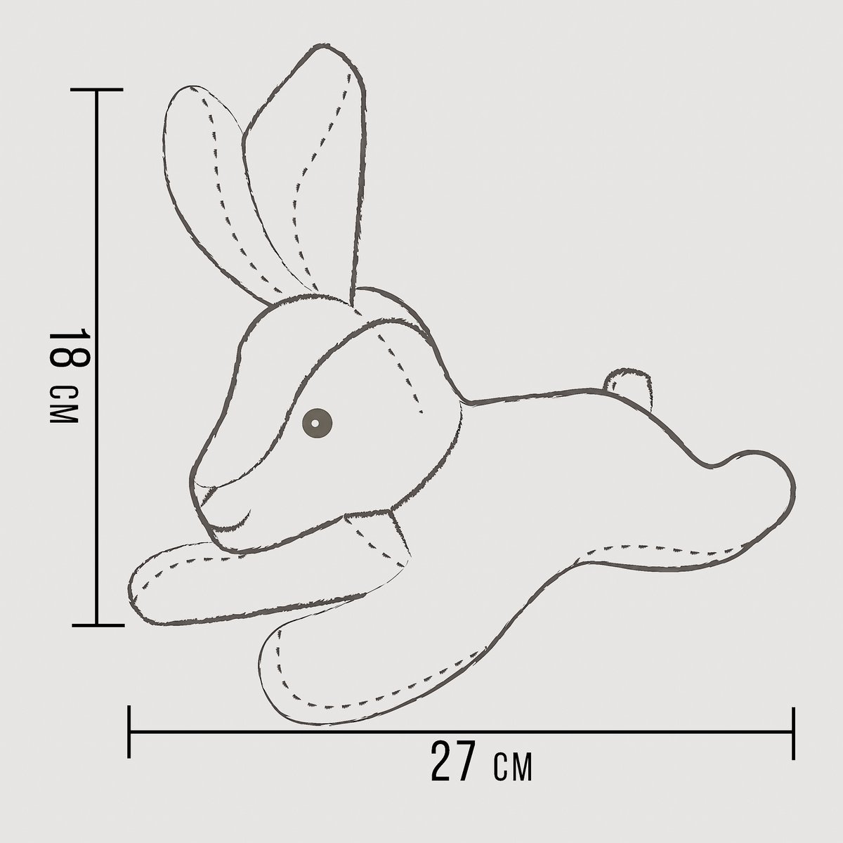 ne & no dog toy - dog die with squeaker - nimble rabbit Haru - Afbeelding 7