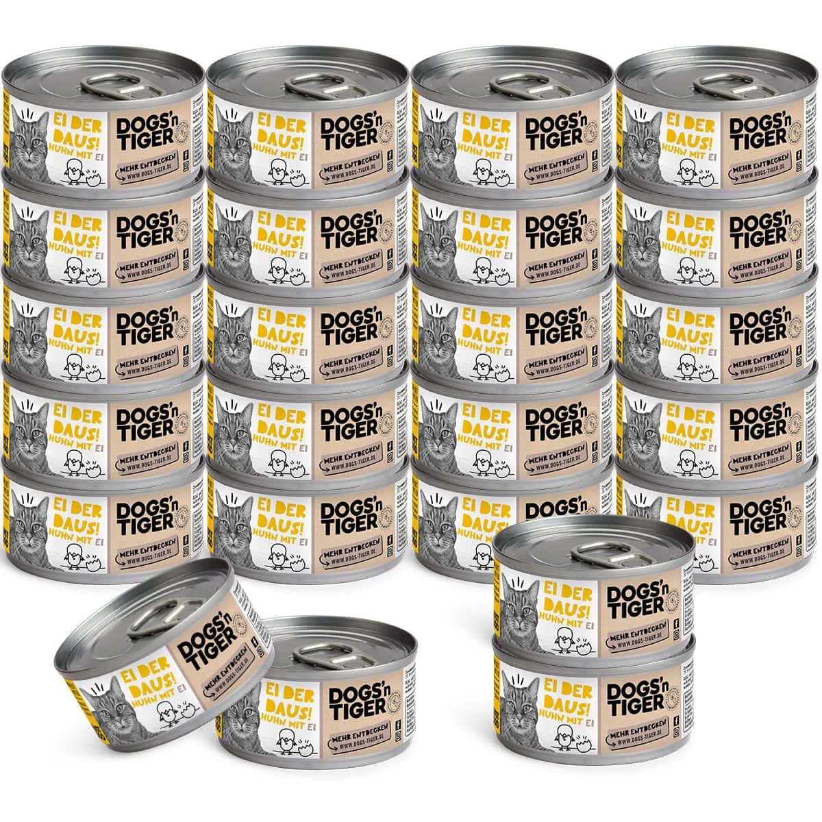 Dogs’n Tiger Adult Premium Kattenvoer, Natvoer, Graanvrij, Daus Egg!, Kip & Ei - Afbeelding 6
