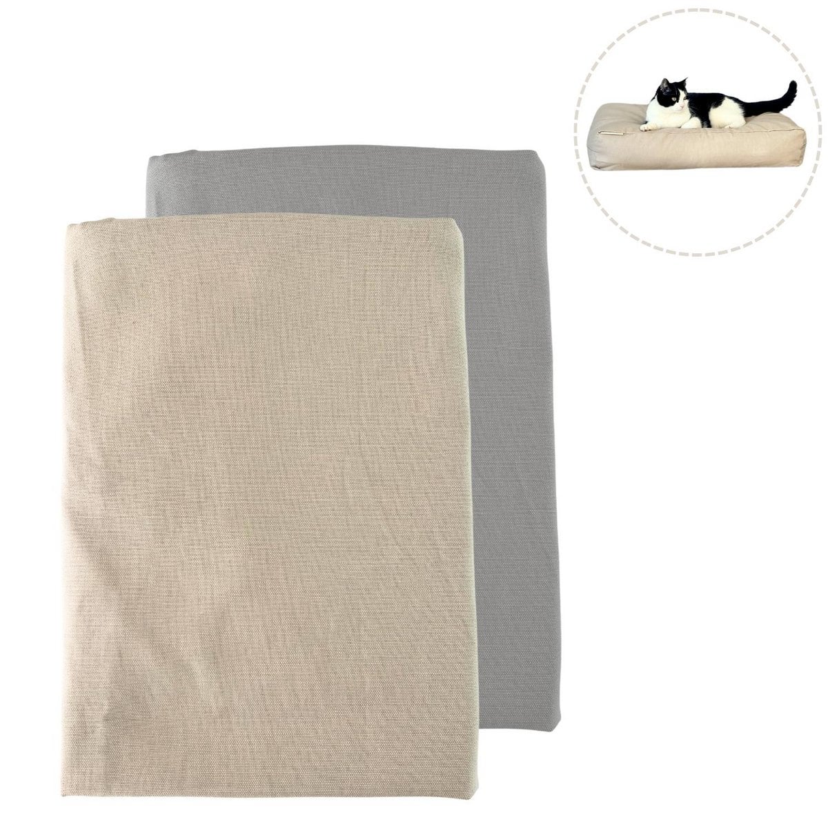 Kussenhoes | katoen | vanille kleur | maat S | 70 x 50 x 15 cm