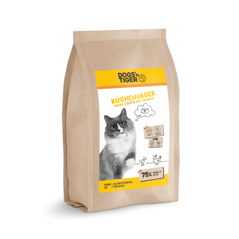 Dogs’n Tiger Adult, Senior Premium kattenvoer, droogvoer, graanvrij, keukenjager, kip & eend