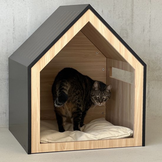Dierenhuis | hout | zwart | 58 x 58 x 65 cm - Afbeelding 13