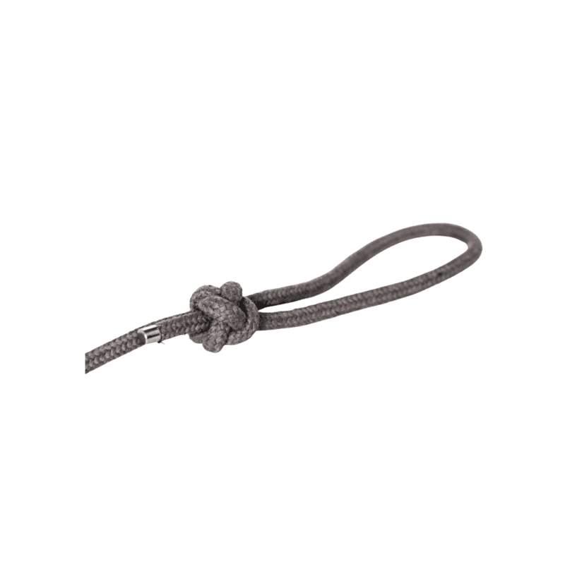 Hondenhalsband met koord en knoop voor honden, zwart en grijs.