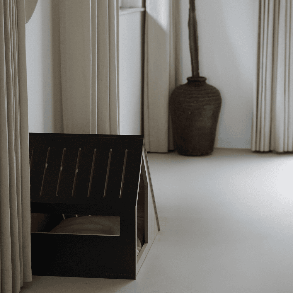Kattenhuis | hout | katoen | zwart | 75 x 50 x 53 cm - Afbeelding 16