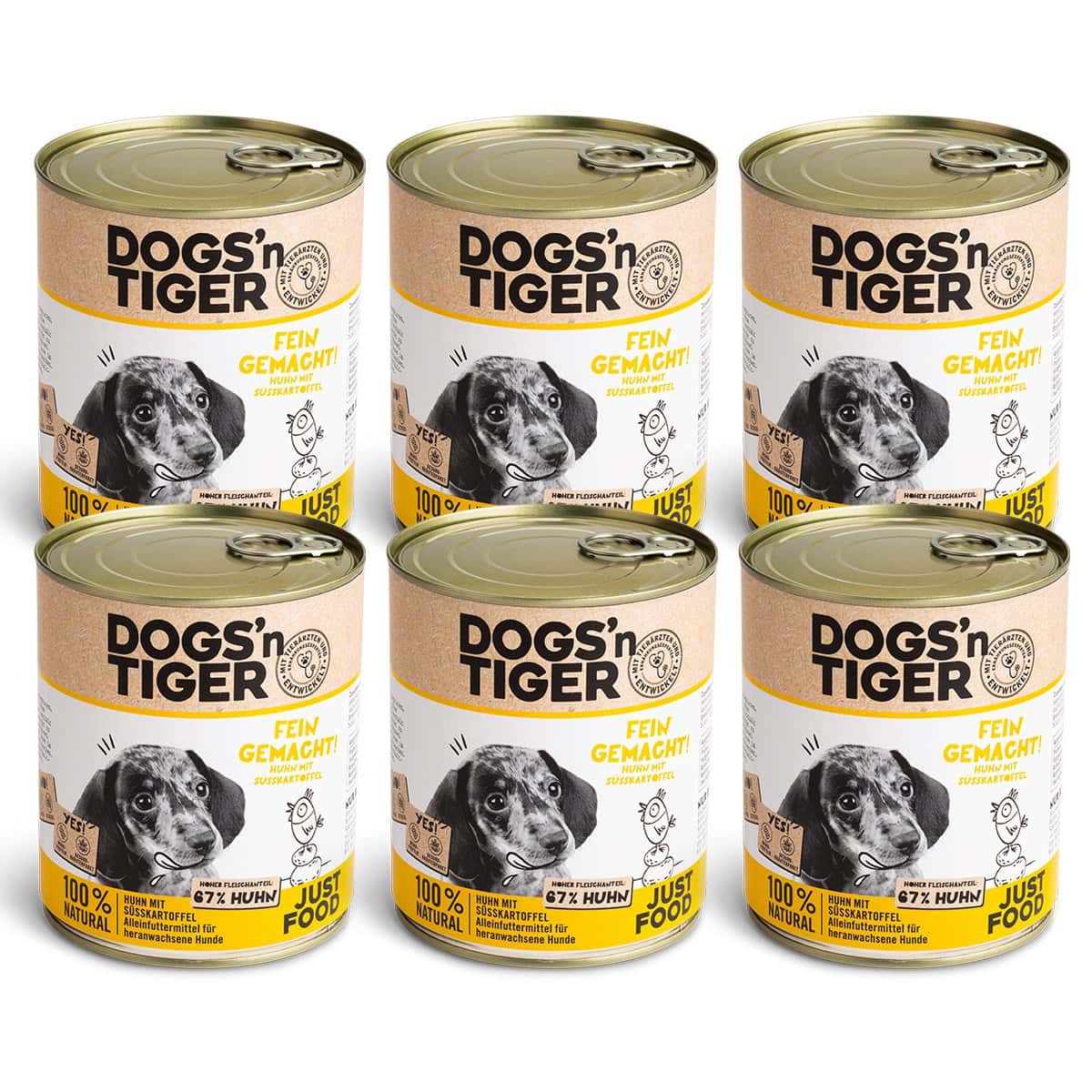 Dogs'n Tiger Junior, puppy premium dog food, wet food, grain-free, finely made, chicken & sweet potato - Afbeelding 5