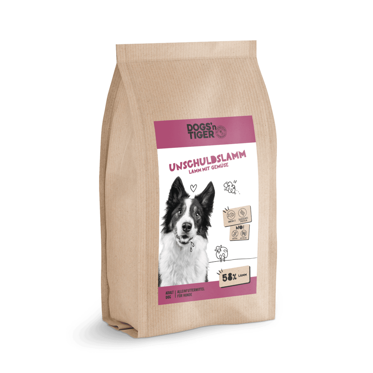 Dogs’n Tiger Adult Premium hondenvoer, Innocence Lamb, droogvoer, graanvrij, lamsvlees en kruiden