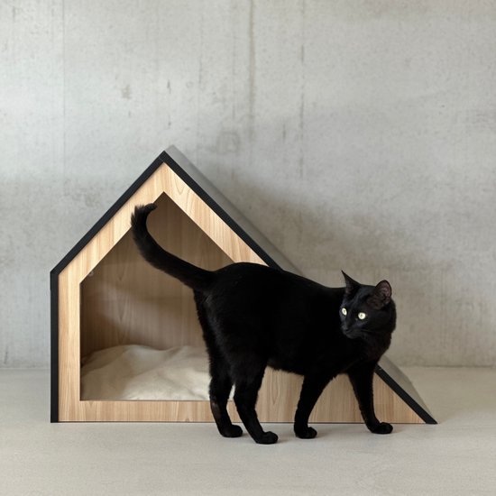 Kattenhuis | hout | zwart | 75 x 50 x 53 cm - Afbeelding 11