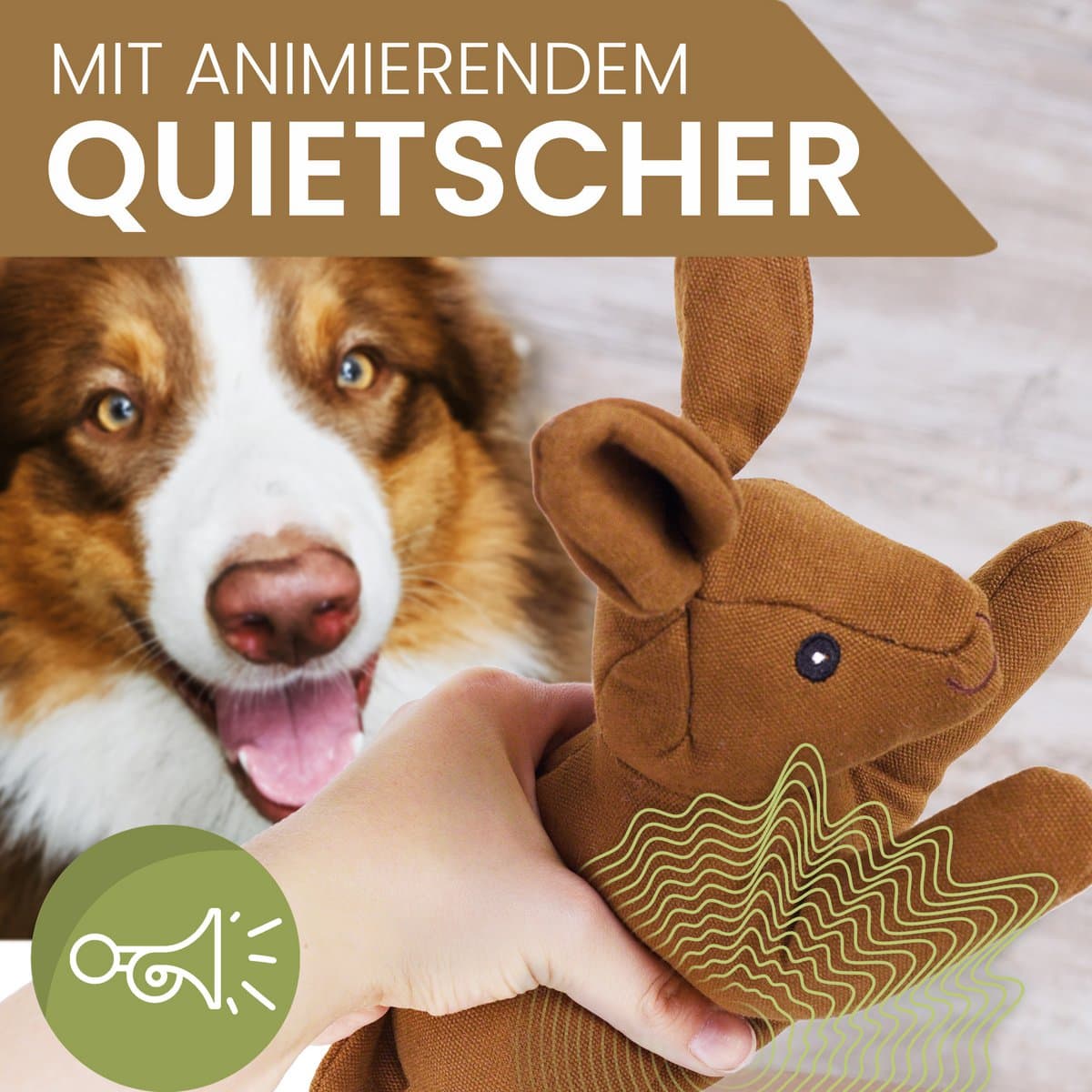 ne & no dog toy - dog die with squeaker - nimble rabbit Haru - Afbeelding 6