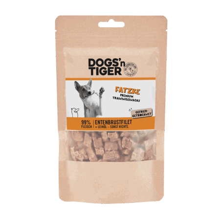 Dogs’n Tiger Adult, hondensnacks, vetten, lekkernijen, 99% gevriesdroogde eendenborstfilet