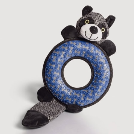 ne & no® dog toys raccoon / plush animal + cocketry + squeaker