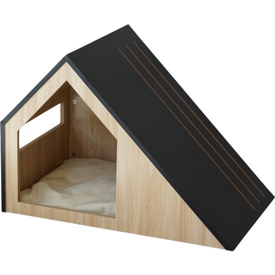 Kattenhuis | hout | zwart | 75 x 50 x 53 cm