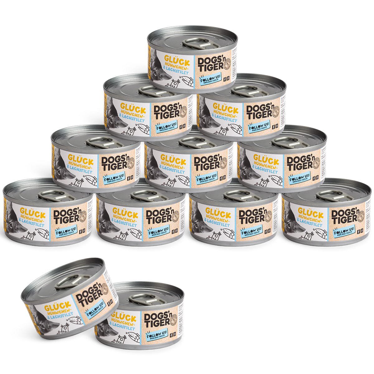 Dogs’n Tiger Adult, premium kattenvoer, geluk, natvoer, graanvrij, kip & zalm - Afbeelding 5