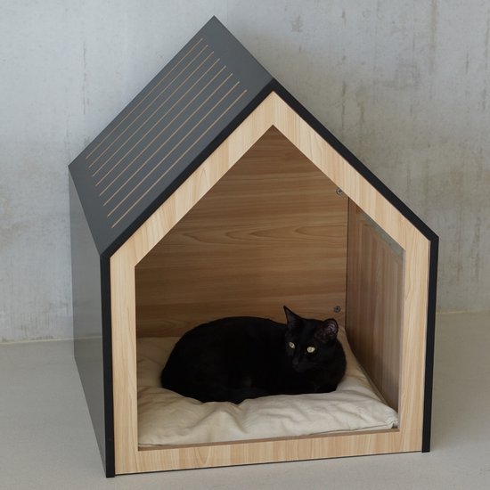 Dierenhuis | hout | zwart | 58 x 58 x 65 cm - Afbeelding 14