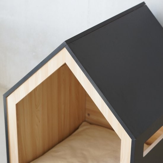 Dierenhuis | hout | zwart | 58 x 58 x 65 cm - Afbeelding 3