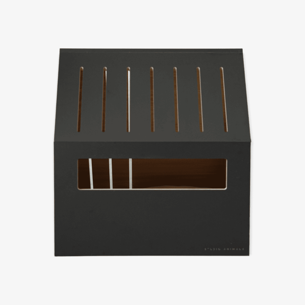 Kattenhuis | hout | katoen | zwart | 75 x 50 x 53 cm - Afbeelding 6
