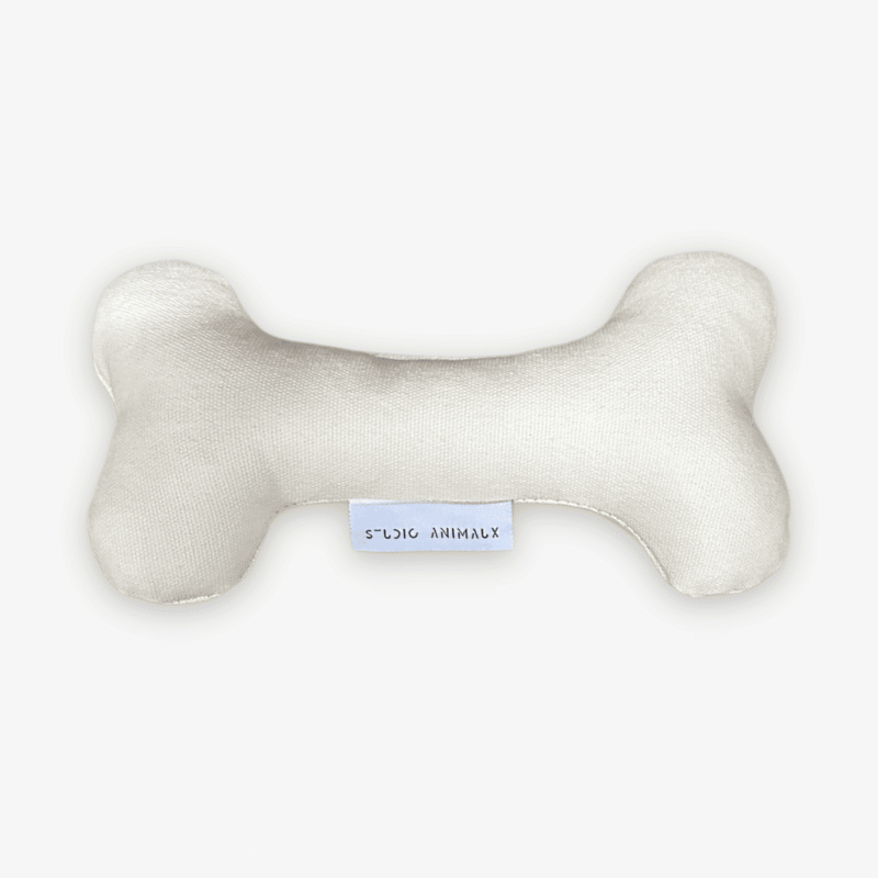 Stijlvol hondenspeeltje in de vorm van een bot | vanille kleur | 20 cm | katoen | hondenknuffel