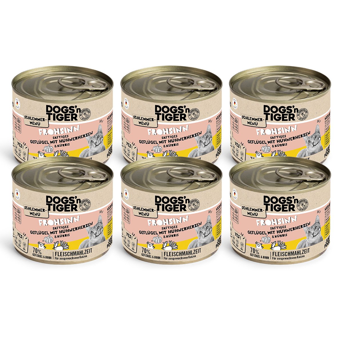 Dogs’n Tiger Adult, kattenvoer, Frohsinn, kattennatvoer, graanvrij, gevogelte & pompoen - Afbeelding 7