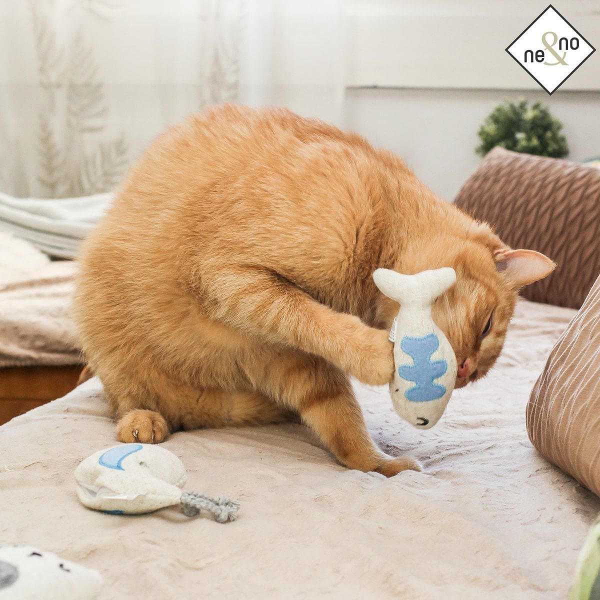 Ne & No® cat toys with valerian, 3 -series set play animals with 9 Baldian bag (1.5g each), refillable, can be reinstated - Afbeelding 2
