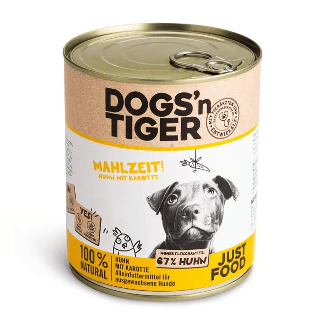 Dogs’n Tiger Adult Premium hondenvoer, natvoer, graanvrij, maaltijd, kip en wortel - Afbeelding 2